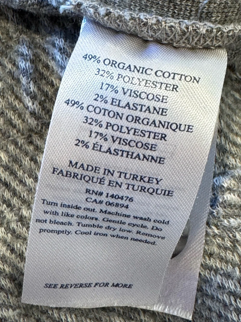 Faherty Brand Gray Organic Cotton Herringbone Knit Lounge Shorts Men’s Medium